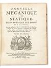 VARIGNON, PIERRE. Nouvelle Mécanique ou Statique.  2 vols.  1725.  Lacks portrait and one other plate.